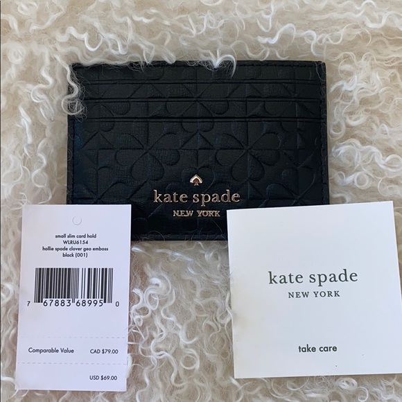 Kate Spade Holli Spade Clover Embossed Card Holder - Picture 3 of 5